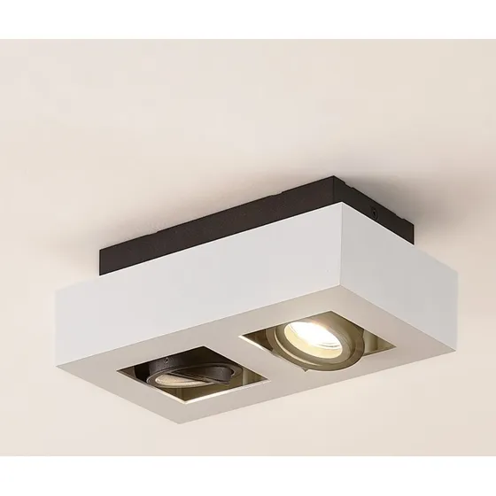 Arcchio Vince 2-lamps Plafondlamp - Wit/Zwart - 25 cm