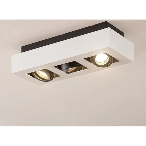 Arcchio spot Vince 36 cm - 3-lamps plafondlamp - Wit/Zwart