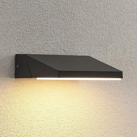 Lucande Auda LED Buitenwandlamp - Zwart - Modern