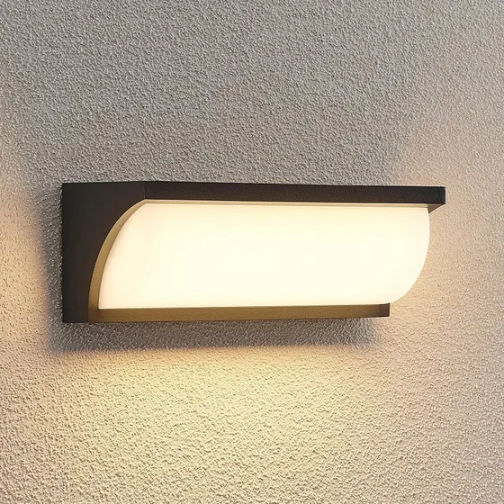 Lucande Aune LED Buitenwandlamp - Zwart - Aluminium