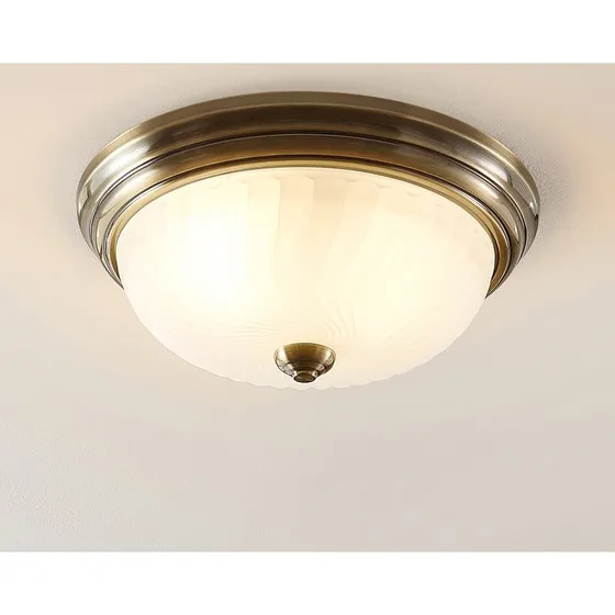 Lindby Pakka Plafondlamp - Messing/Opaalglas - 31 cm