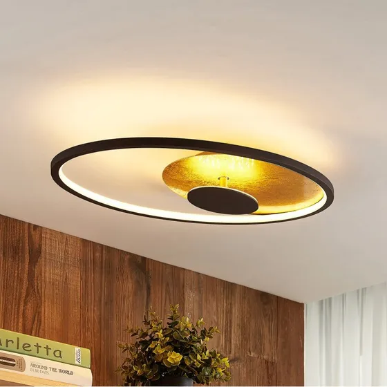 Lindby LED Plafondlamp Feival - 61 cm - Roest/Goud