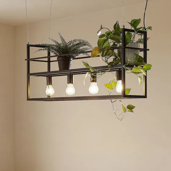 Lindby Hanglamp Grisela Zwart - Modern - 120 cm