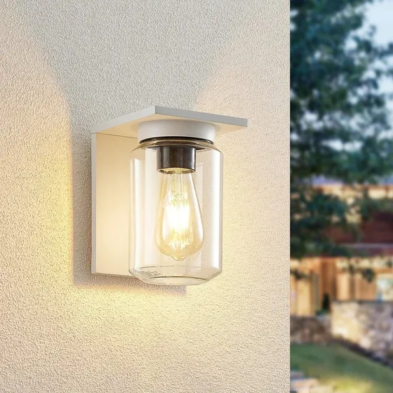 Lucande Semka Buitenwandlamp - Wit Aluminium - 20cm