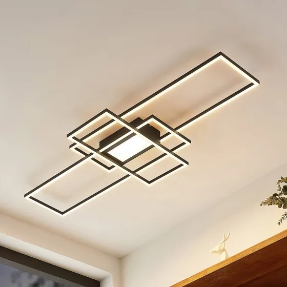 Lindby LED plafondlamp Caitlin - Antraciet - 105 cm