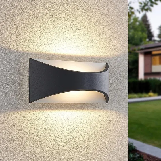 Lindby Mathea LED Buitenwandlamp - Antraciet - 30 cm