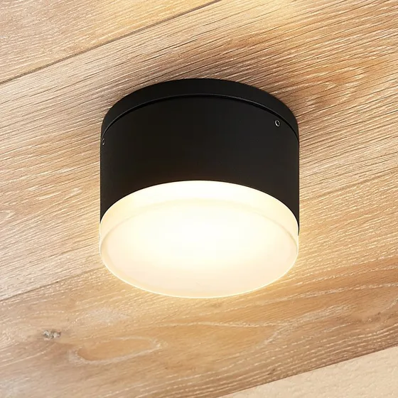 Lindby Mathea LED buiten plafondlamp, donkergrijs