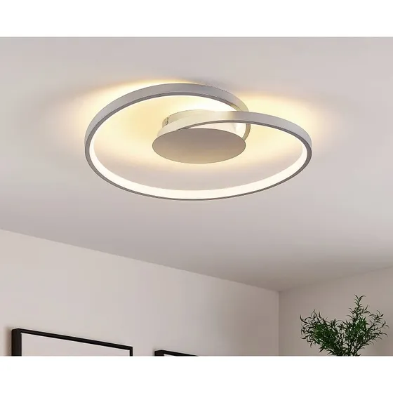 Lucande Enesa LED Plafondlamp - Zilver - 46 cm - Dimmbaar