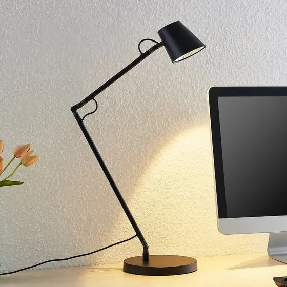 Lucande Tarris LED bureaulamp - Dimbaar - Zwart - 46 cm