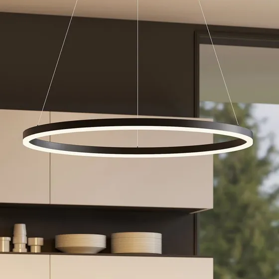 Arcchio Albiona LED hanglamp, zwart, Ø 80 cm