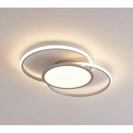 Lucande LED Plafondlamp Senne - Zilver - Dimbaar & CCT