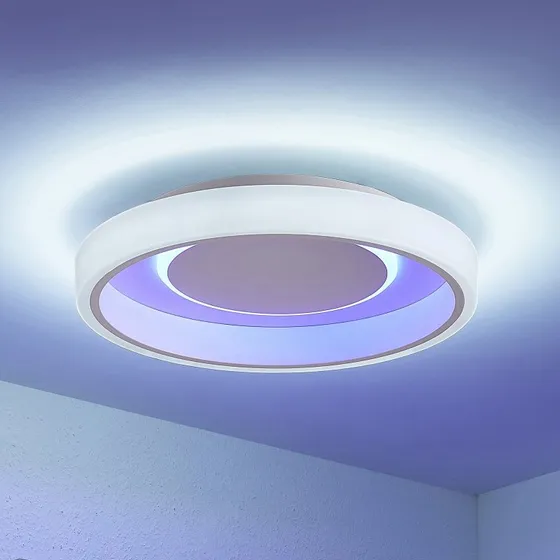 Lindby Wikani LED Plafondlamp - RGB & CCT - Wit
