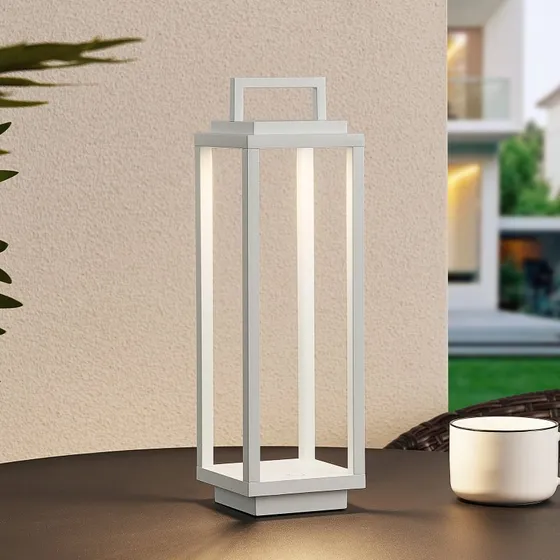 Lucande Mirina LED Buitenlamp - Wit - Oplaadbaar & Dimbaar