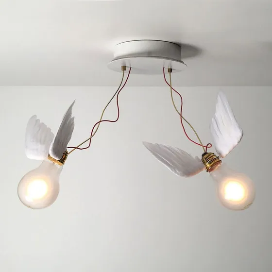Ingo Maurer Lucellino Doppio LED Plafondlamp - Wit/Opaal