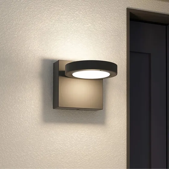 Lucande Belna LED Buitenwandlamp - Antraciet - Modern - IP65