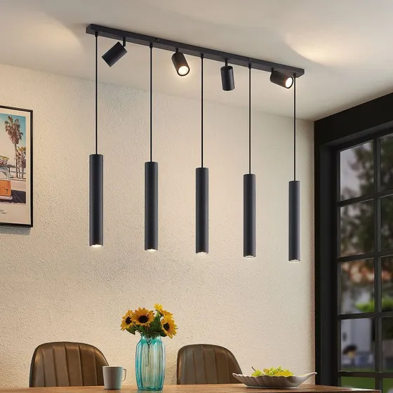 Lindby Sanad hanglamp L116 Sand Black - 116 cm - 9-lamps