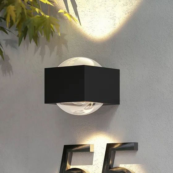 Lucande Almos LED Buitenwandlamp - Donkergrijs - Modern Up & Down
