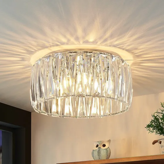 Lindby Sofia Plafondlamp - Transparant/Chroom - Ø 46 cm
