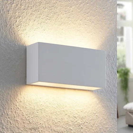 Lindby Mavora Wandlamp - Wit - Gips - 25 cm