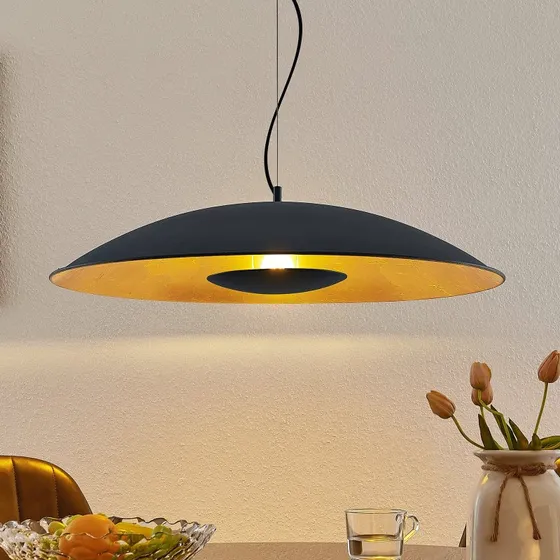 Lindby Narisara Hanglamp Ø80cm - Zwart/Goud