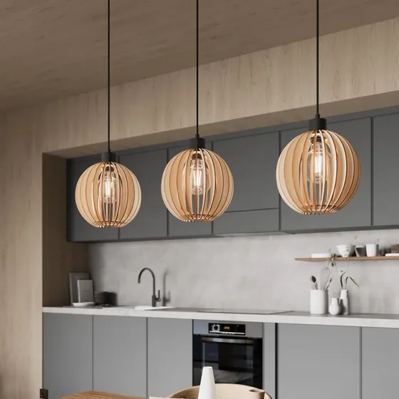 Envostar Clay Hanglamp - Berkenmultiplex - 3-lampen - Scandinavisch