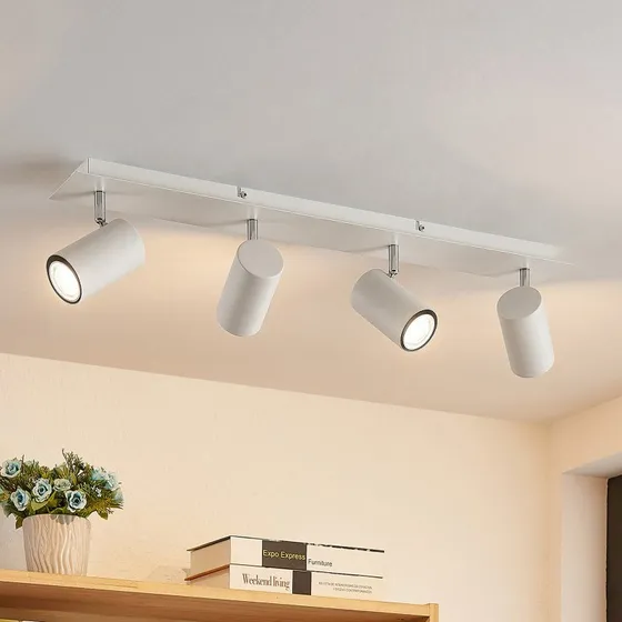 Lindby Joffrey Plafondspot - 70 cm - Wit - 4x GU10