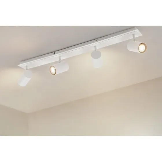 Lindby Joffrey Plafondspot, 80 cm, Wit, 4-lamps, GU10