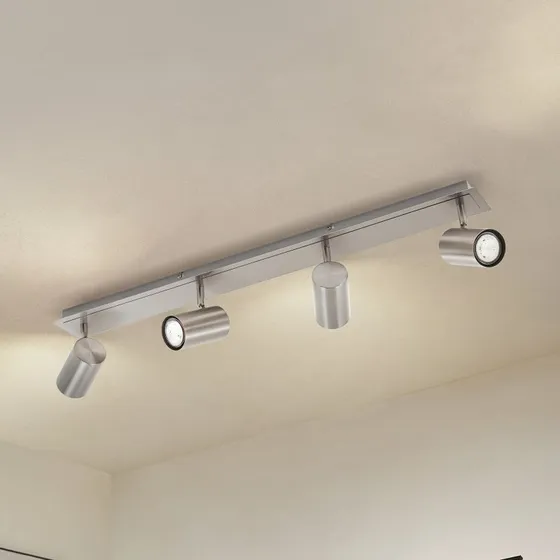Lindby Joffrey Plafondspot, 80 cm, Nikkel, 4-lampig, GU10