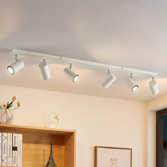 Lindby Joffrey Plafondspot - Wit - 116 cm - 6-lamps GU10