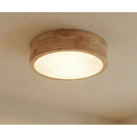 Lindby Tanju Plafondlamp - Eikenhout - Ø 30 cm
