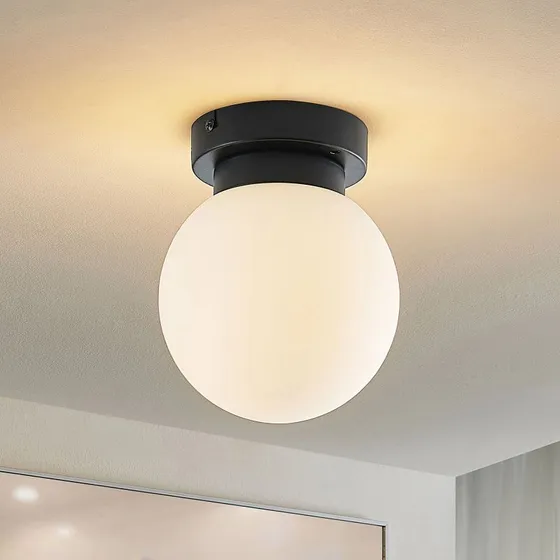 Lindby Tavino Plafondlamp - Zwart - Bolvormig - Dimbaar