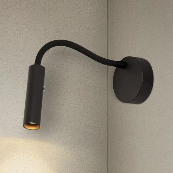 SLV Karpo Goose Flexibele Wandlamp - Zwart - Aluminium