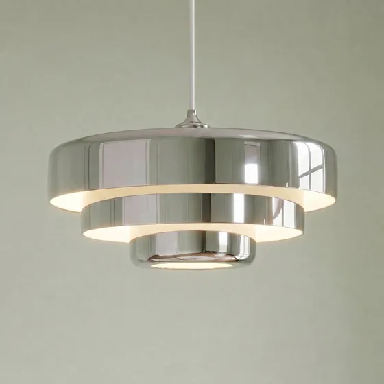 Lindby hanglamp Tivra, chroom, Ø 35 cm, metaal, E27
