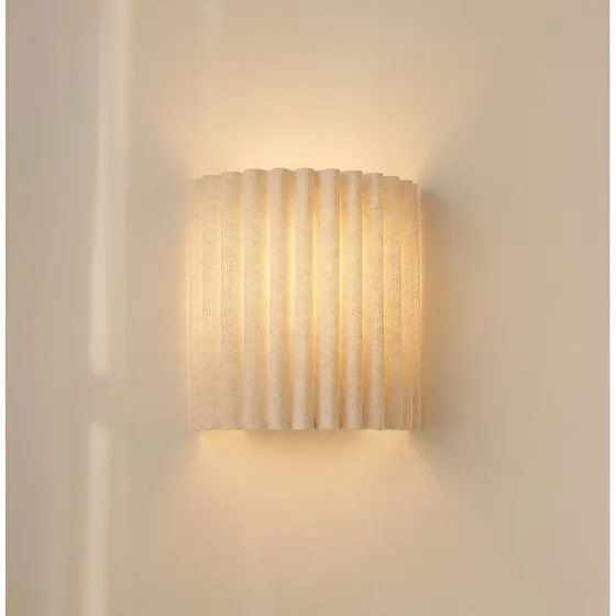 Lindby Wandlamp Libbie - Crème Linnen - 20 cm