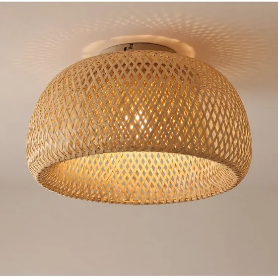 Lindby Jadwiga Plafondlamp - Bamboe - Ø 45 cm - E27