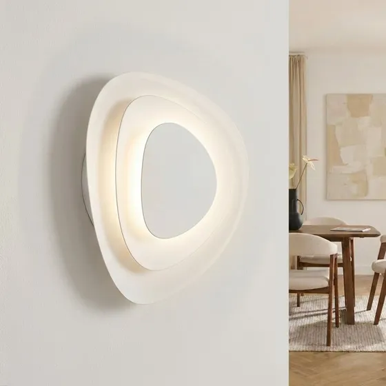 Lindby Delar LED wandlamp, dimbaar, wit, 25x25 cm