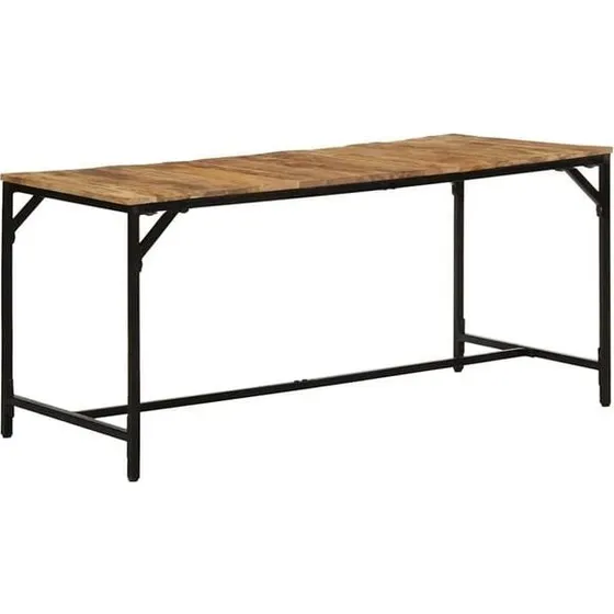 vidaXL Eettafel 160x80x75 cm massief ruw mangohout