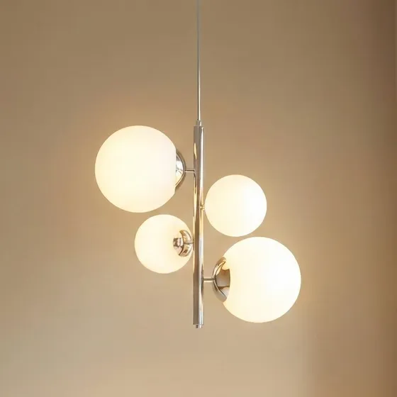 ALDEX Hanglamp Dione - Chroom/Zilver - 4-lampig - Glas