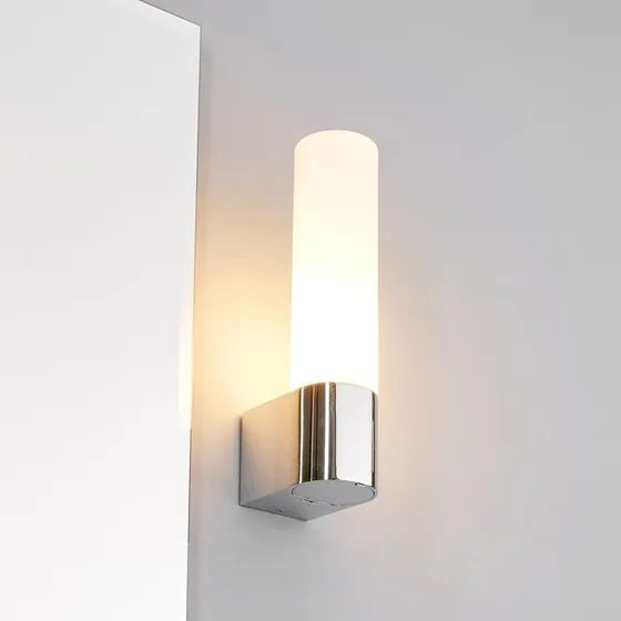 Lindby Wandlamp Melike Chroom - 27 cm - Met Stopcontact