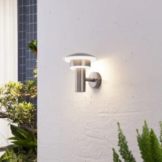 Lindby Lillie LED Buitenwandlamp - Roestvrij Staal - 19 cm