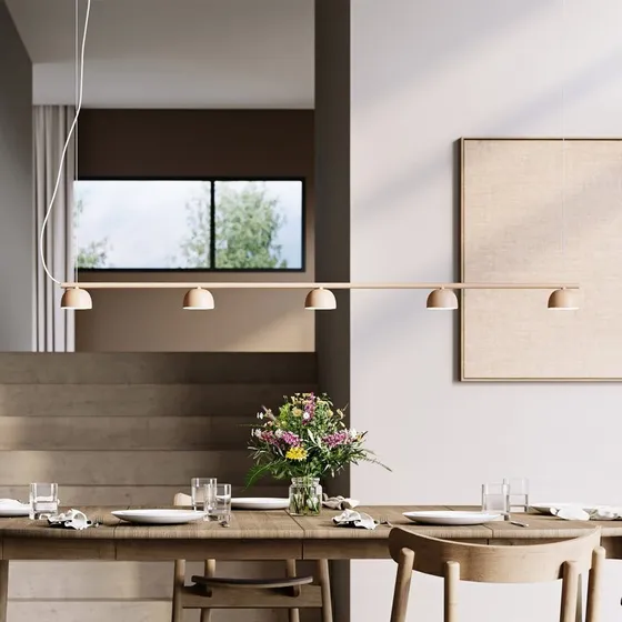 Northern Blush Rail 5 LED Hanglamp - Warm Beige