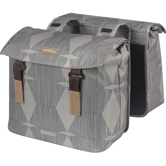 Basil Elegance Dubbele Fietstas Chateau Taupe 40-49L