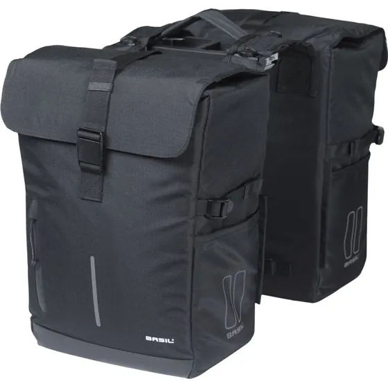 Basil Move Dubbele Fietstas Zwart 30L MIK