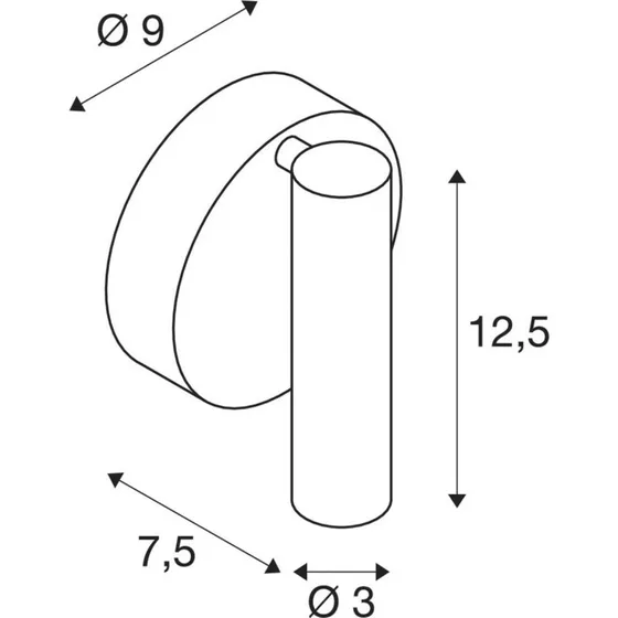 SLV Karpo 30 Wandspot Zwart - Aluminium