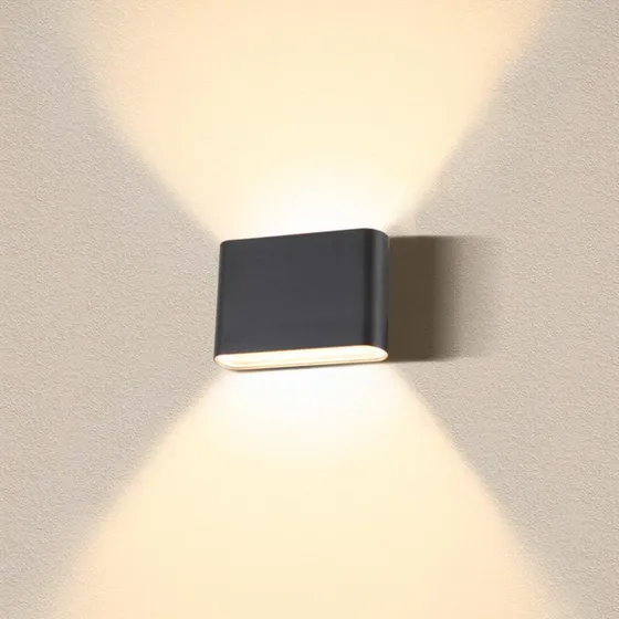 SLV Oval 14 LED Wandlamp Up & Down - Zwart - IP65