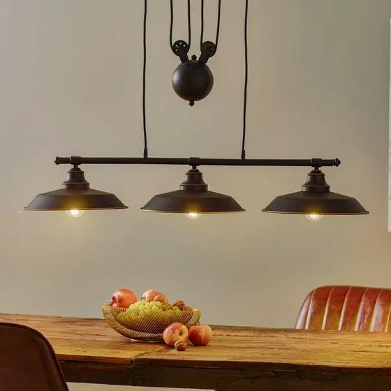 Westinghouse Hanglamp Iron Hill - Industrieel Design - Zwart/Brons