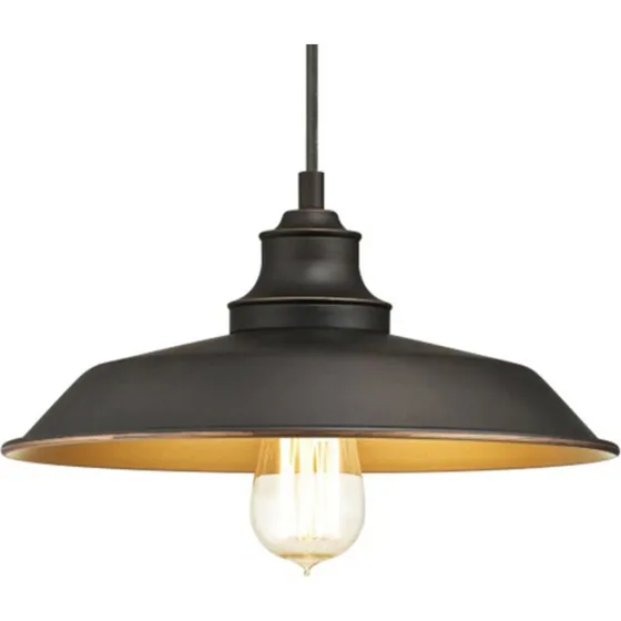 Westinghouse Hanglamp Iron Hill - Zwart/Brons - Vintage - E27