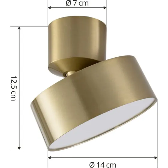 Lindby LED spot Nivoria, goud, Ø 14 cm, draaibaar