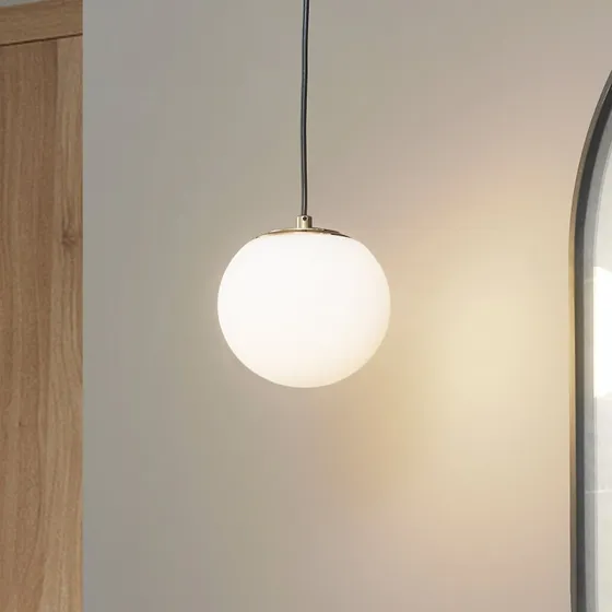 Lucande Bidolo Hanglamp - Messing & Glas - IP44 - 15 cm