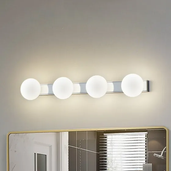 Lucande Myrra LED Wandlamp - Chroom/Wit - 60 cm - IP44